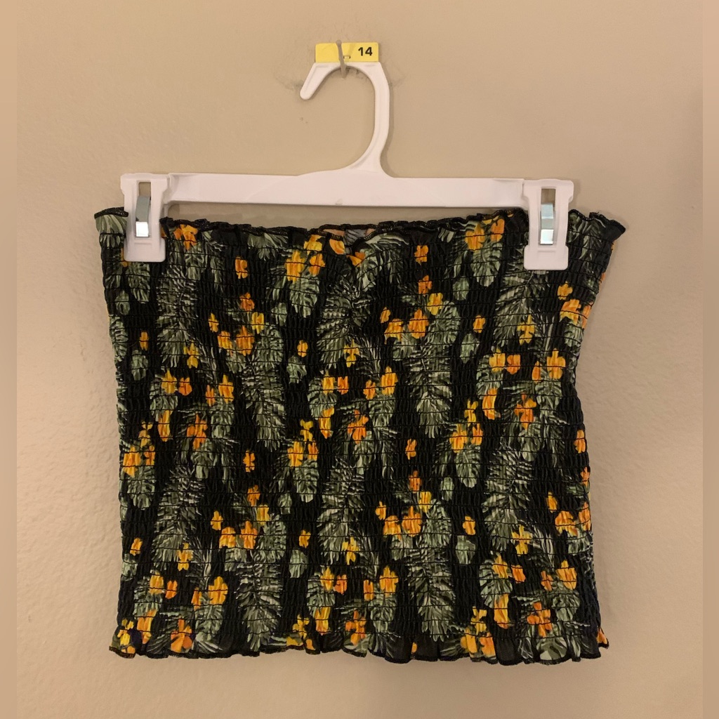 Nwot Strapless Tropical Top